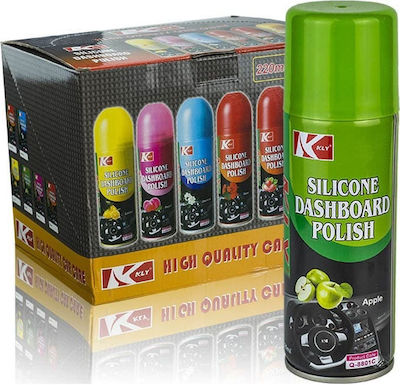 KLY Silicone Dashboard Polish Polierspray für das Armaturenbrett des Autos mit Duft Apfel 220ml