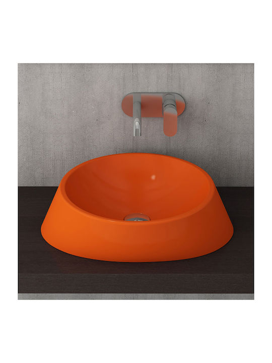 Ravenna Studio Round Vessel Sink Porcelain 55x44x14cm Orange