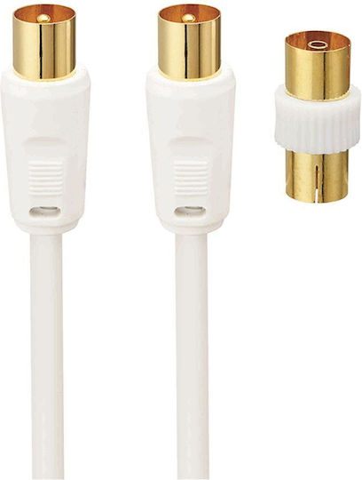 LOGIK Καλώδιο Κεραίας Coax male - Coax male Λευκό 2m (L2AERA15) 1τμχ