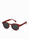 Izipizi C Sun Sunglasses with Red Crystal Plastic Frame and Gray Lens