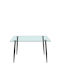 Monarch Table Dining Room with Glass Surface 120x70x75cm