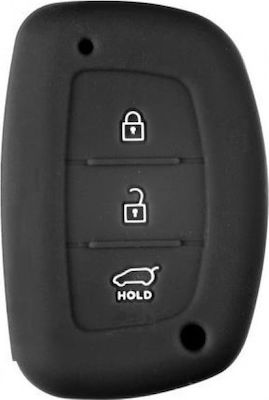 Silicone Car Key Cover Case Type-2 with 3 Buttons for Hyundai Black L0155.6