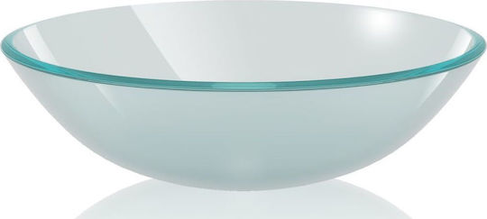 vidaXL Επικαθήμενος Νιπτήρας Γυάλινος 42x42x14cm Διάφανος