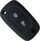 Silicone Car Key Cover Case with 2 Buttons for Renault / Smart Black