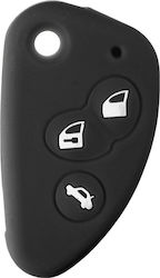 Silicone Car Key Cover Case Type-1 with 3 Buttons for Alfa Romeo Black L0153.0