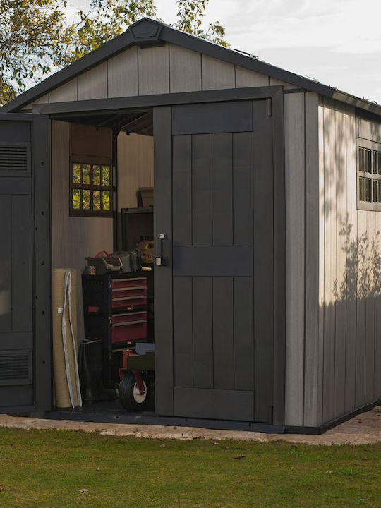 Kunststoff Gartenhäuser Oakland Grau mit Isolierung M2.29xP3.5xH2.42m