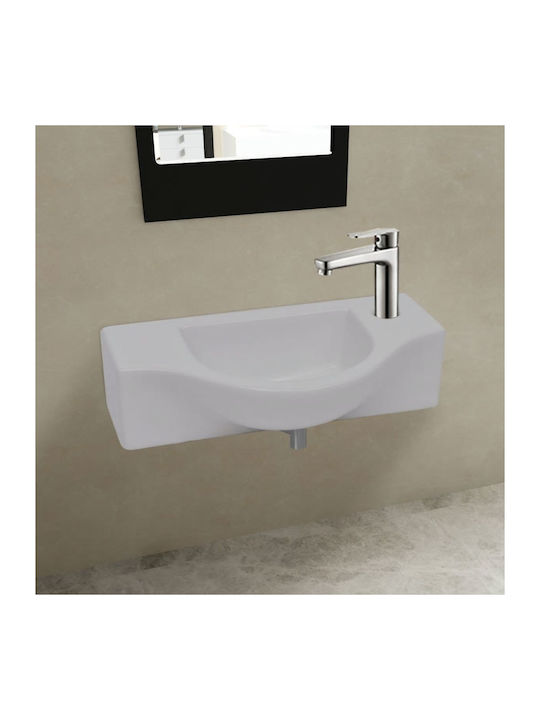 vidaXL Wall Mounted Wall-mounted Sink Ceramic 4...