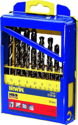 Irwin Set of 19 Drills Cobaltium with Cylindrical Shank for Metal