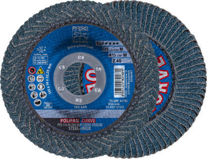 PFERD Tools Flap gebogen Schleifscheibe Metall 115mm