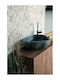 Bati Bali River Stone 40 Deasupra Blatului Chiuvetă Piatră 50x50x15cm Negru