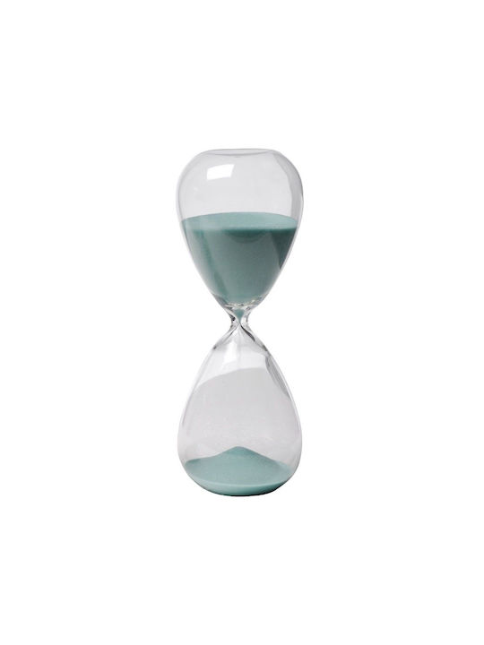 Artekko Decorative Hourglass In Light Blue Color 9x9x25.5cm. Office Hourglass Decoration from Glass 9x9x25.5cm in Light Blue color