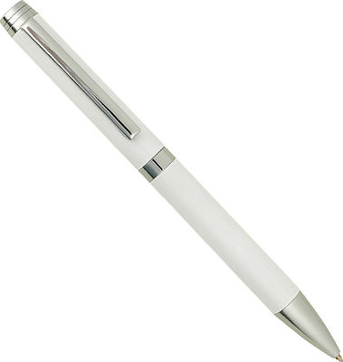 Visetti Pen Ballpoint with Blue Ink White-Silver