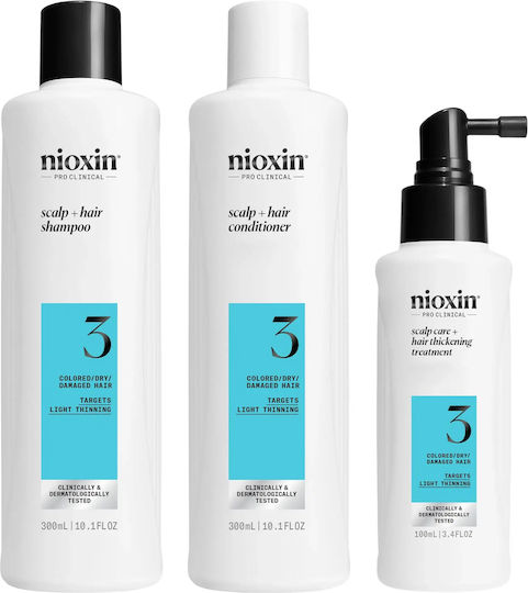 Nioxin System 3 Σετ Θεραπείας Μαλλιών κατά της Τριχόπτωσης για Βαμμένα Μαλλιά με Σαμπουάν 3τμχ