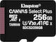 Kingston Canvas Select Plus microSDXC 256GB Class 10 U3 V30 A1 UHS-I