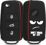 Silicone Car Key Cover Case with 3 Buttons for Seat / Skoda / VW Black 46965.01