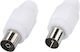 Vivanco Βύσμα Coaxial male/female Λευκό (48002)