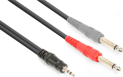 Vonyx Kabel 2x 6,3mm Stecker - 3,5 mm Stecker 1.5m Schwarz (177.768)
