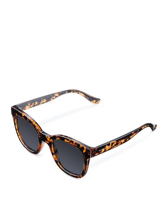 Meller Mahé Women's Sunglasses with Tigris Carbon Tartaruga Plastic Frame and Black Polarized Lens MH-TIGCAR