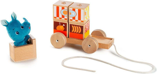 Lilliputiens Pull-Along Toy Tractable Puzzle Marius' Foodtruck made of Wood for 12++ Months