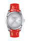 Tissot Τ-Trend Γυναικείο Ρολόι 32mm Μπαταρίας με Κόκκινο Δερμάτινο Λουράκι