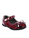 Kids Suede Ballerinas with Hoop & Loop Closure Burgundy