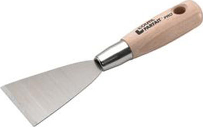 L' Outil Parfait Short Rigid Scraper 65mm Spatula Scraper Metallic 65mm with Wooden Handle 518000