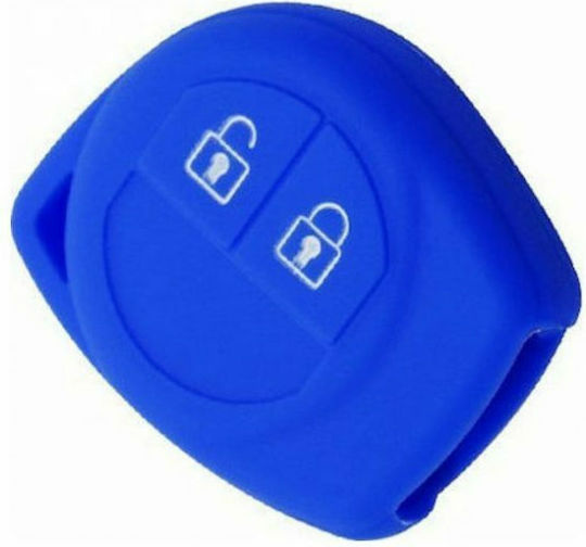 Silicone Car Key Cover Case with 2 Buttons for Fiat / Nissan / Opel / Suzuki Blue