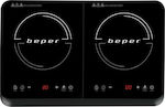 Beper Induction Countertop Double Burner Black