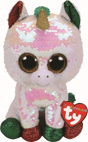 TY Plush Unicorn Beanie Boos Sequin Christmas Christmas for 3+