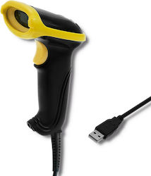 Qoltec Handheld Scanner Wired with 1D Barcode Reading Capability