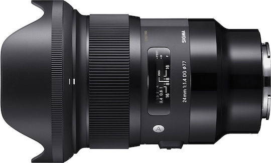 Sigma Пълен кадър Фотообектив 24mm f/1.4 DG HSM Art Широк ъгъл за Лайка Л Монтаж Черен