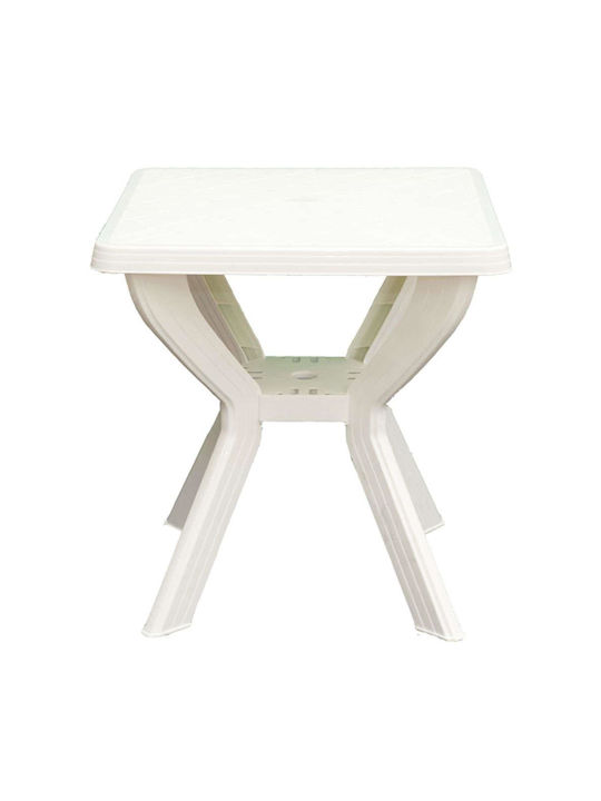 Outdoor Plastic Table for Small Spaces White 70x70x70cm