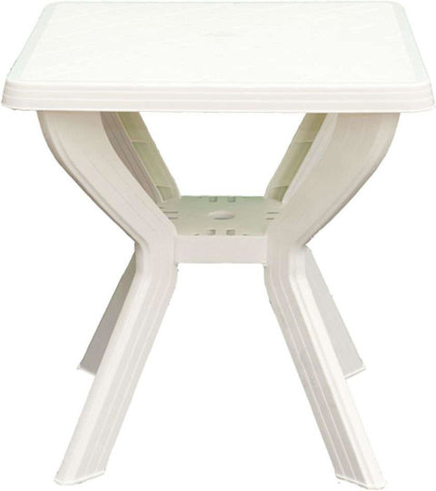 Napoli Outdoor Dinner Free Standing Plastic Table White 70x70x70cm