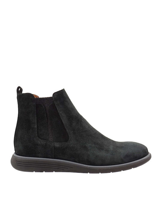 Damiani Men's Suede Chelsea Ankle Boots Black