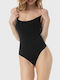 Minerva Spaghetti Strap Bodysuit 90-91950 Slim Fit Black 90-91950-045