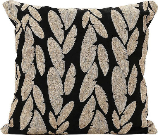 Espiel Sofa Cushion Leaves Black 45x45cm