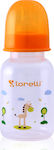 Lorelli Plastikflasche Simple Πλαστικό Μπιμπερό mit Silikonsauger für 0+, 0+ m, Monate Orange Giraffe 125ml 1Stück 1020012