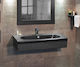 Adamidis Master 103 Wall Mounted Wall-mounted Sink Porcelain 103x44x19cm Black