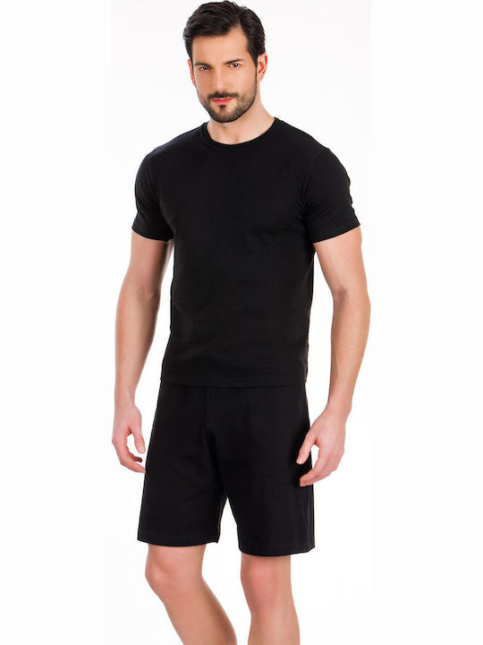 Men's Undershirt Short-sleeved in Black Color