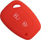 Silicone Car Key Cover Case with 2 Buttons for Nissan / Opel / Renault Red