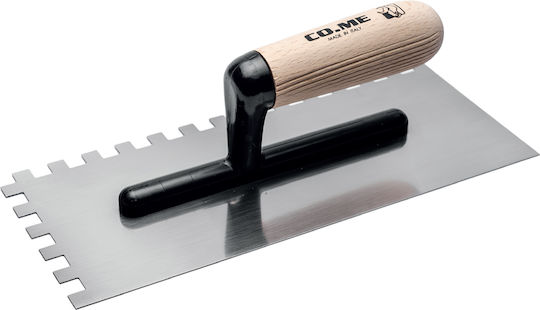 Come Glue Spatula with Wooden Handle 280x120x0.6mm & with Tooth 10x10mm Spatula Metallic Serrated 280x120mm with Wooden Handle 04-6740