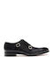 Perlamoda Handmade Men's Leather Monk Shoes Black