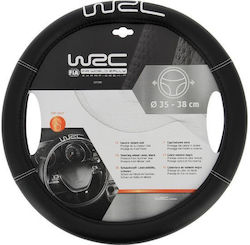 WRC Husă Volan Auto Steering Wheel Cover cu Diametru 35-38cm din Piele ecologică Negru WRC Husă Volan Auto Steering Wheel Cover cu Diametru 35-38cm din Piele ecologică Negru