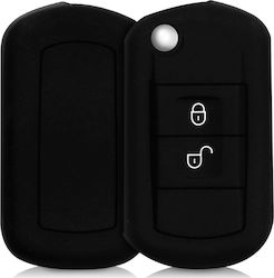 Silicone Car Key Cover Case with 2 Buttons for Land Rover Black