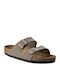 Birkenstock Arizona Birko-Flor Nubuck Men's Sandals Gray Regular Fit