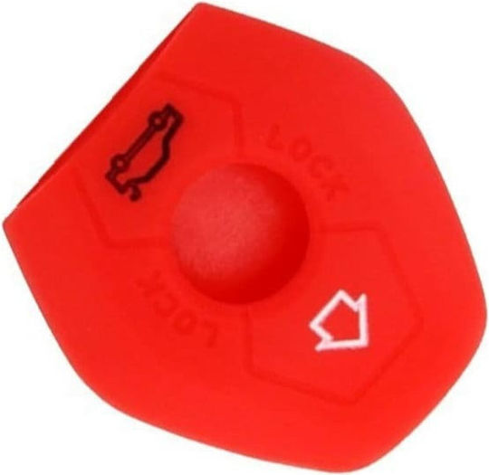 Silicone Car Key Cover Case with 3 Buttons for Bmw Red