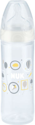 Nuk Plastikflasche New Classic Gegen Koliken mit Silikonsauger für 6-18 Monate White Luftballons 250ml 1Stück 10.741.625