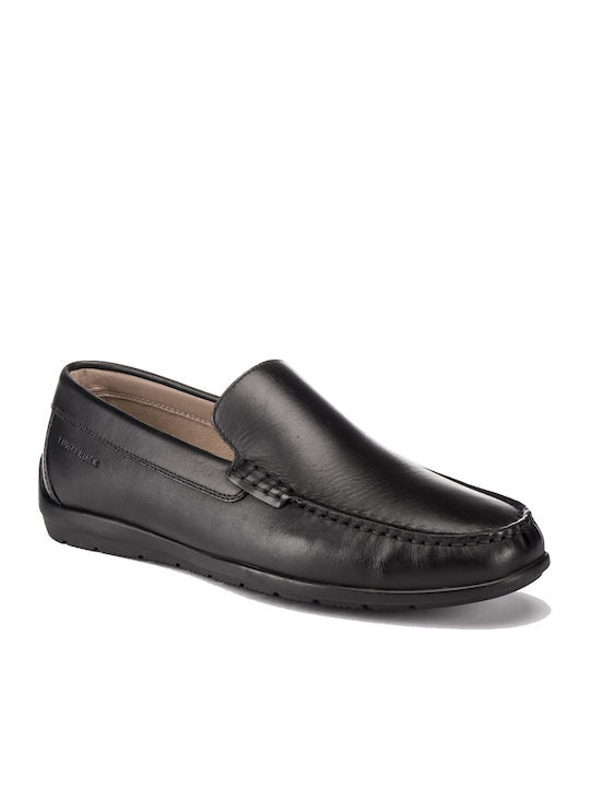 Leman Men's Leather Moccasins Black