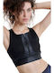Kiss My A** Women's Sports Bra without Padding Black
