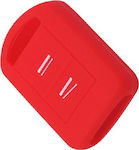 Silicone Car Key Cover Case with 2 Buttons for Opel Red